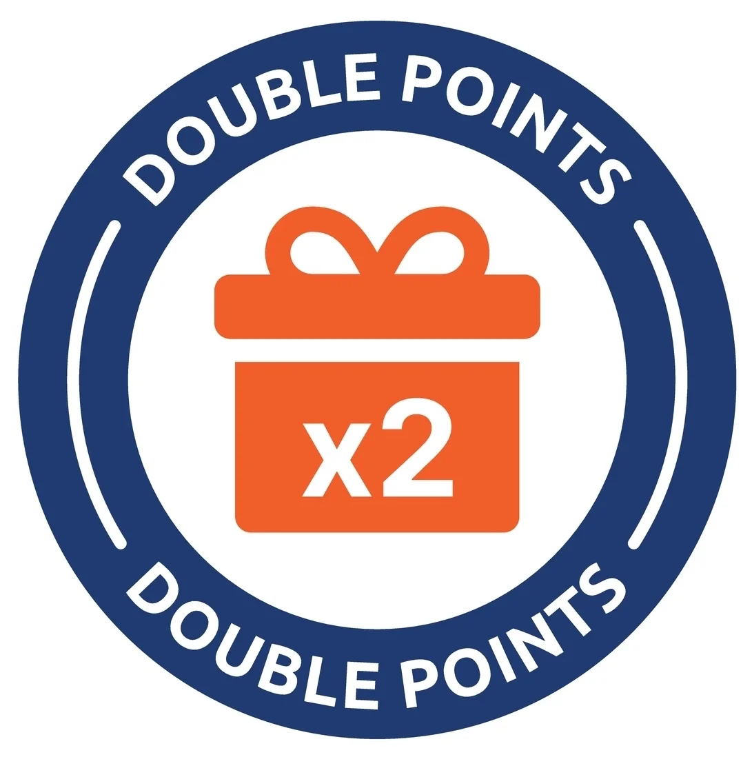 Double points promotion graphic for loyalty program