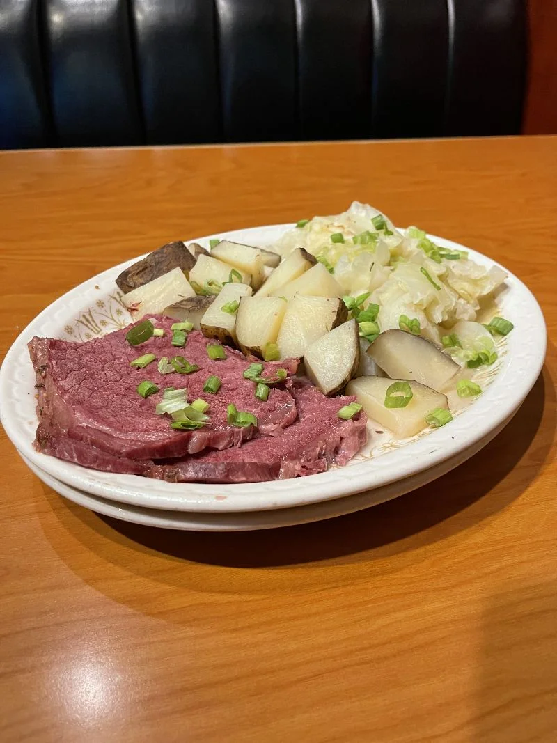 Classic corned beef with cabbage and potatoes