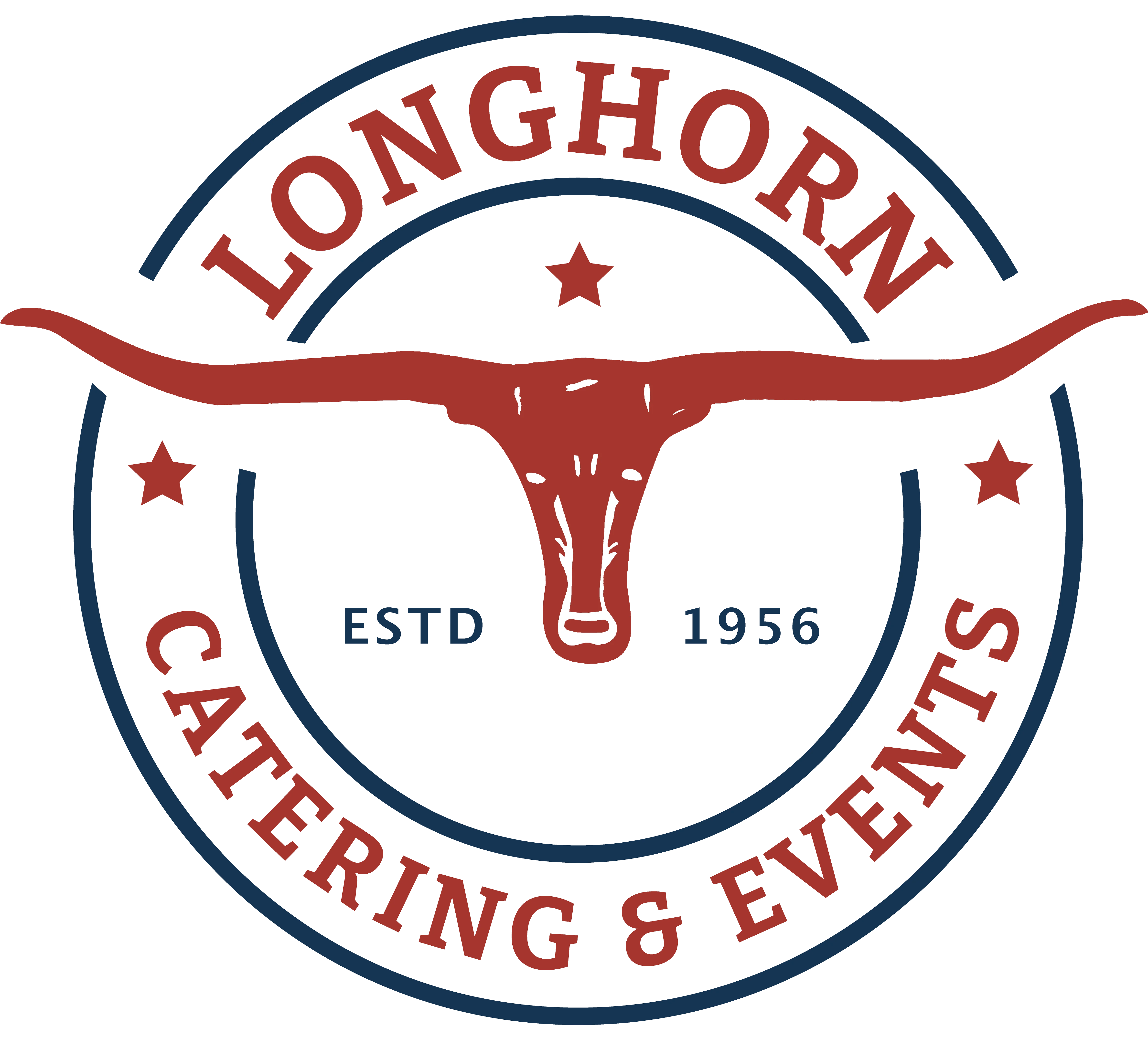 Longhorn Catering & Events logo featuring a longhorn skull