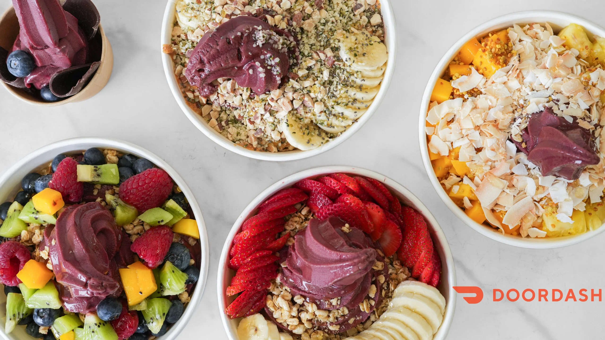 Sunberry Acai Build Your Own Bowl. organic, Healthy, fresh, delicious, vegan, vegetarian, Doordash, Granada Hills, CSUN