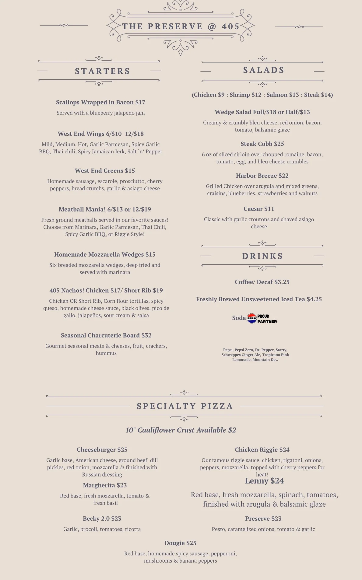 Diverse menu offerings at a contemporary restaurant