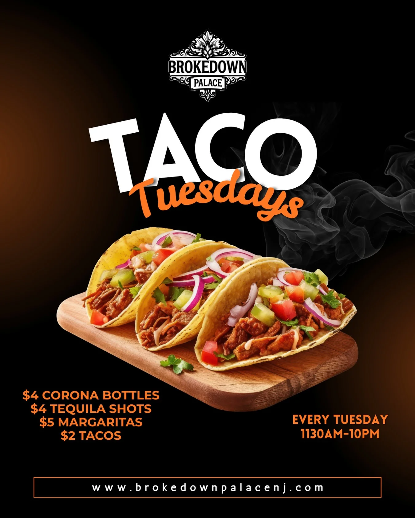Delicious tacos served on a wooden platter for Taco Tuesday