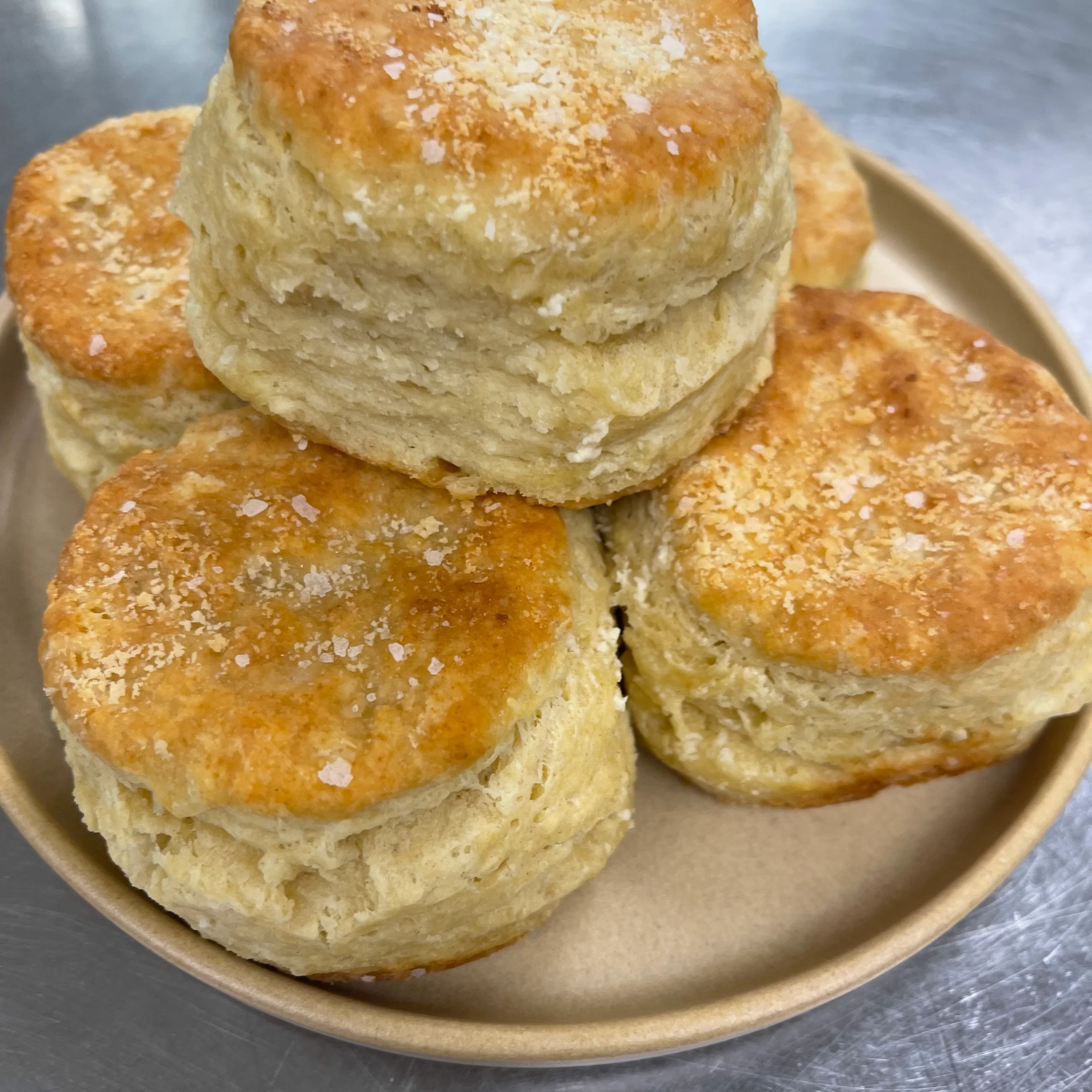Freshly baked Southern biscuits on a plate