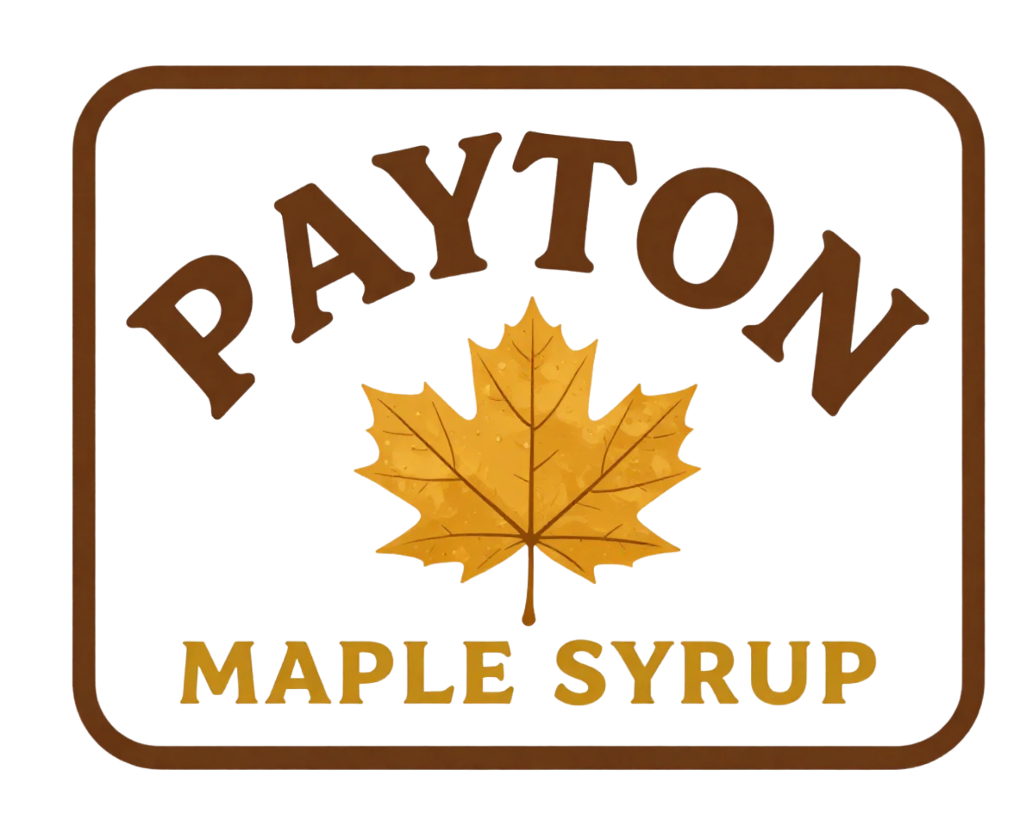 Payton Maple Syrup logo featuring a golden maple leaf
