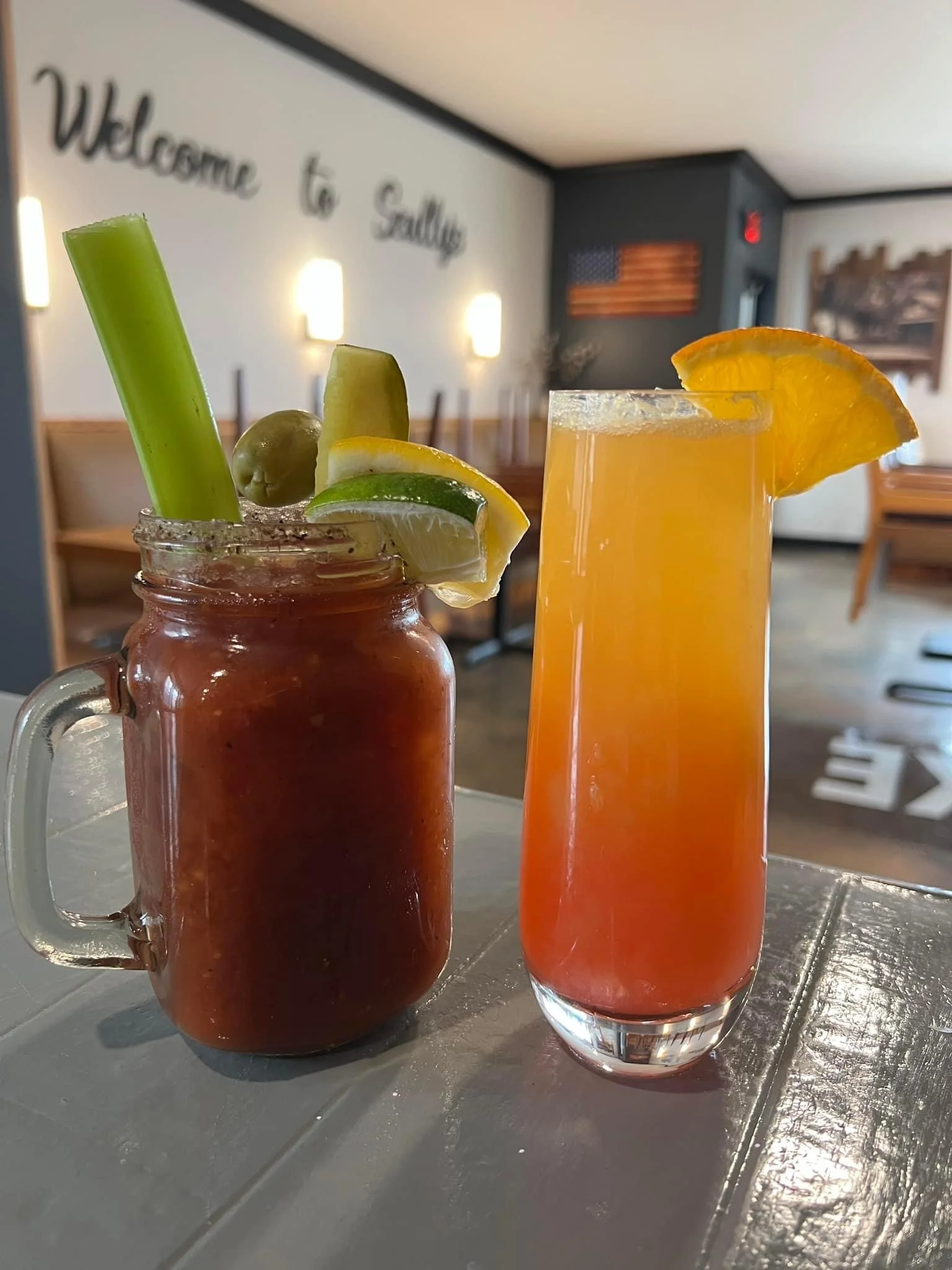 Home made Bloody Mary & Mimosa