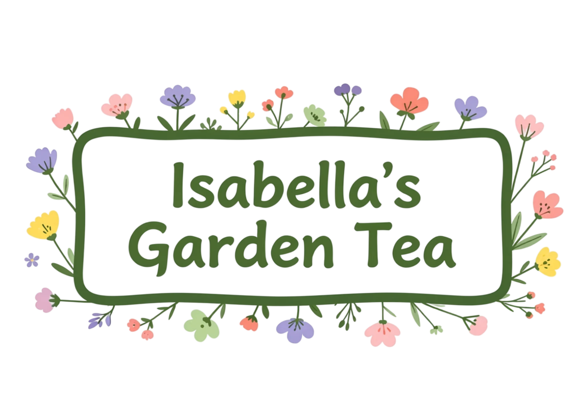 Logo of Isabella's Garden Tea with floral design