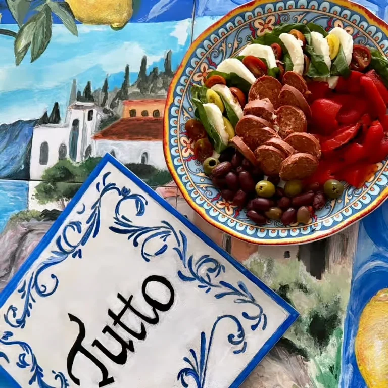 Delicious Italian dish featuring pasta and fresh ingredients.