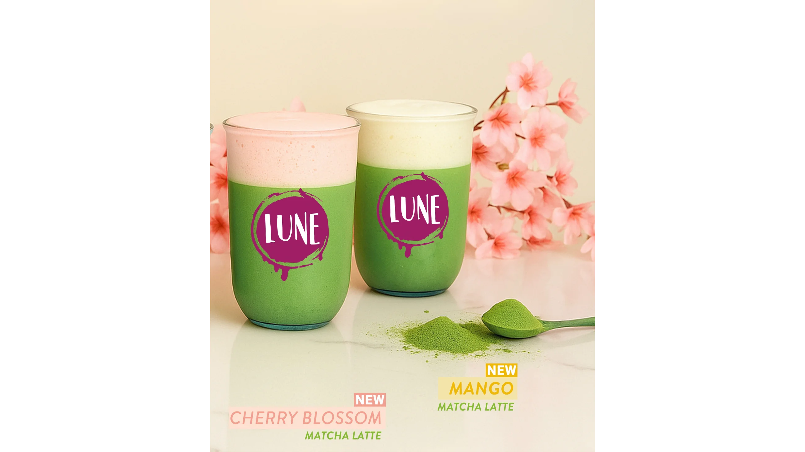 Cherry Blossom Matcha and Mango Matcha