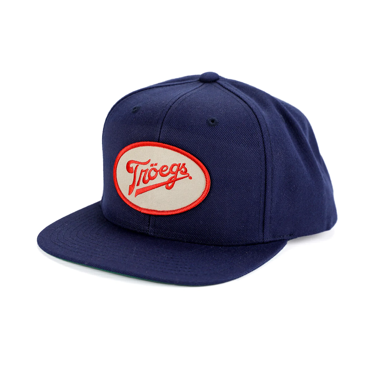 Navy blue cap with embroidered logo design