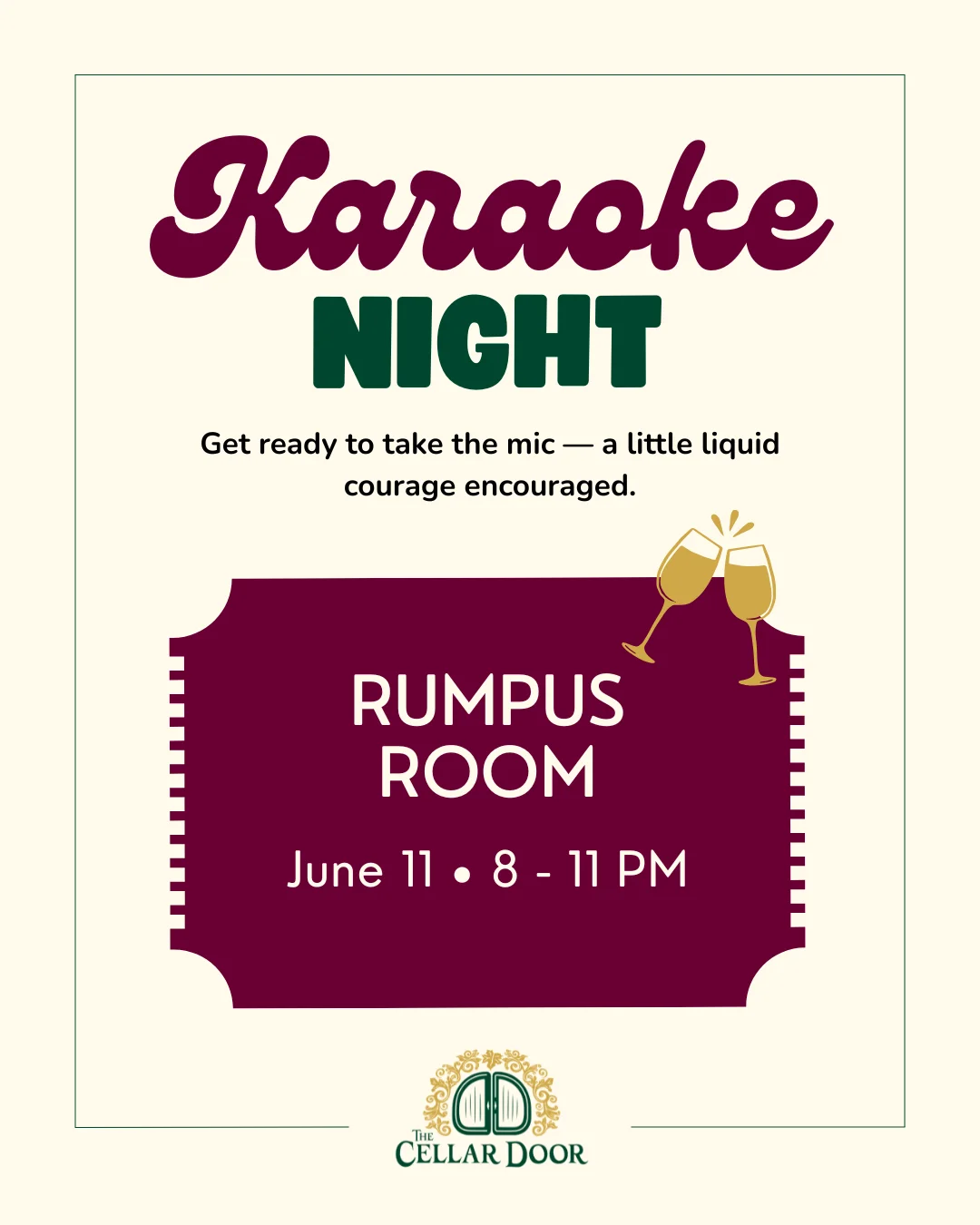 Trivia night event poster at The Cellar Door