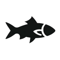 Stylized fish silhouette representing seafood cuisine