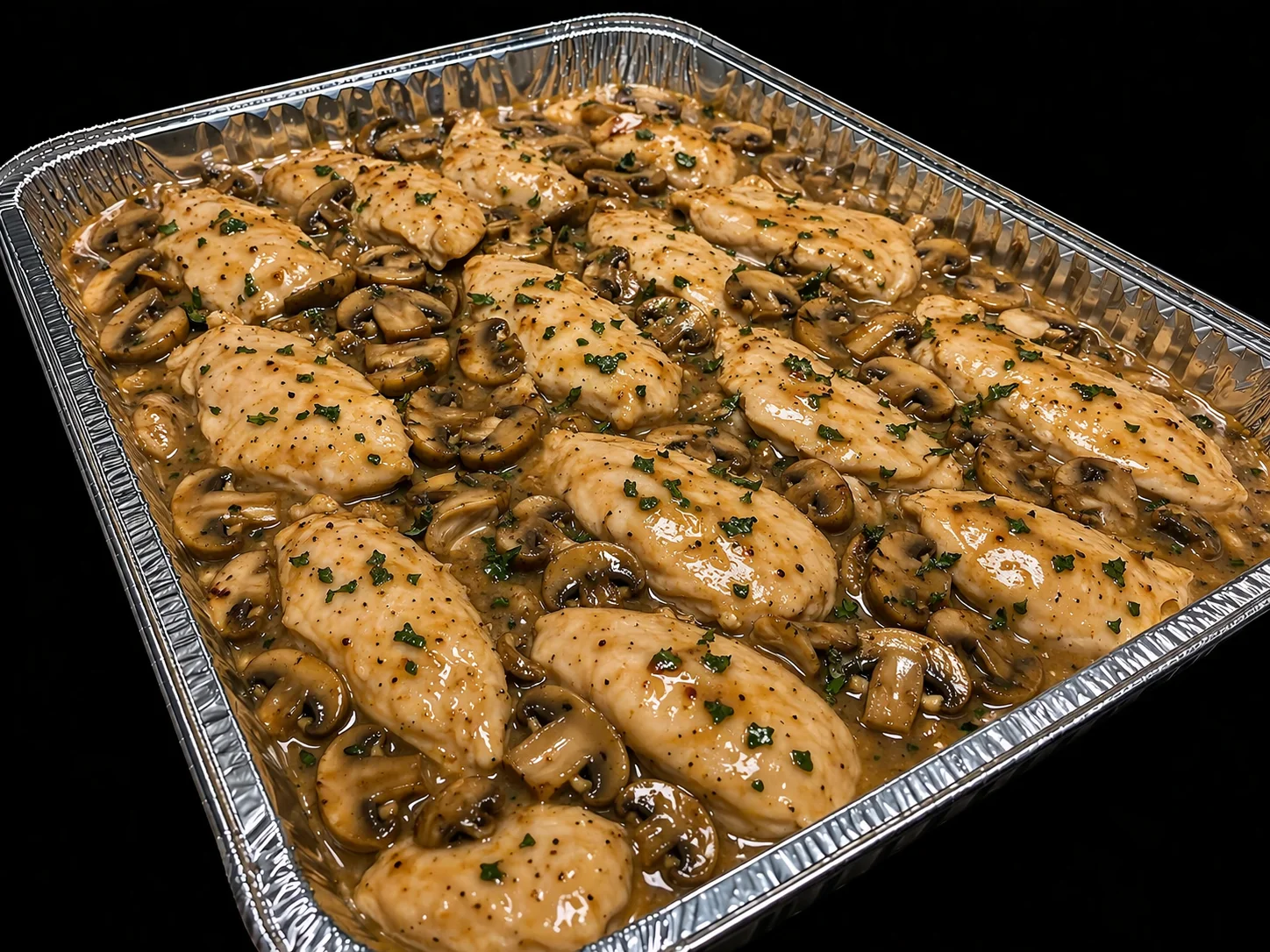 Savory chicken marsala with mushrooms in a rich sauce