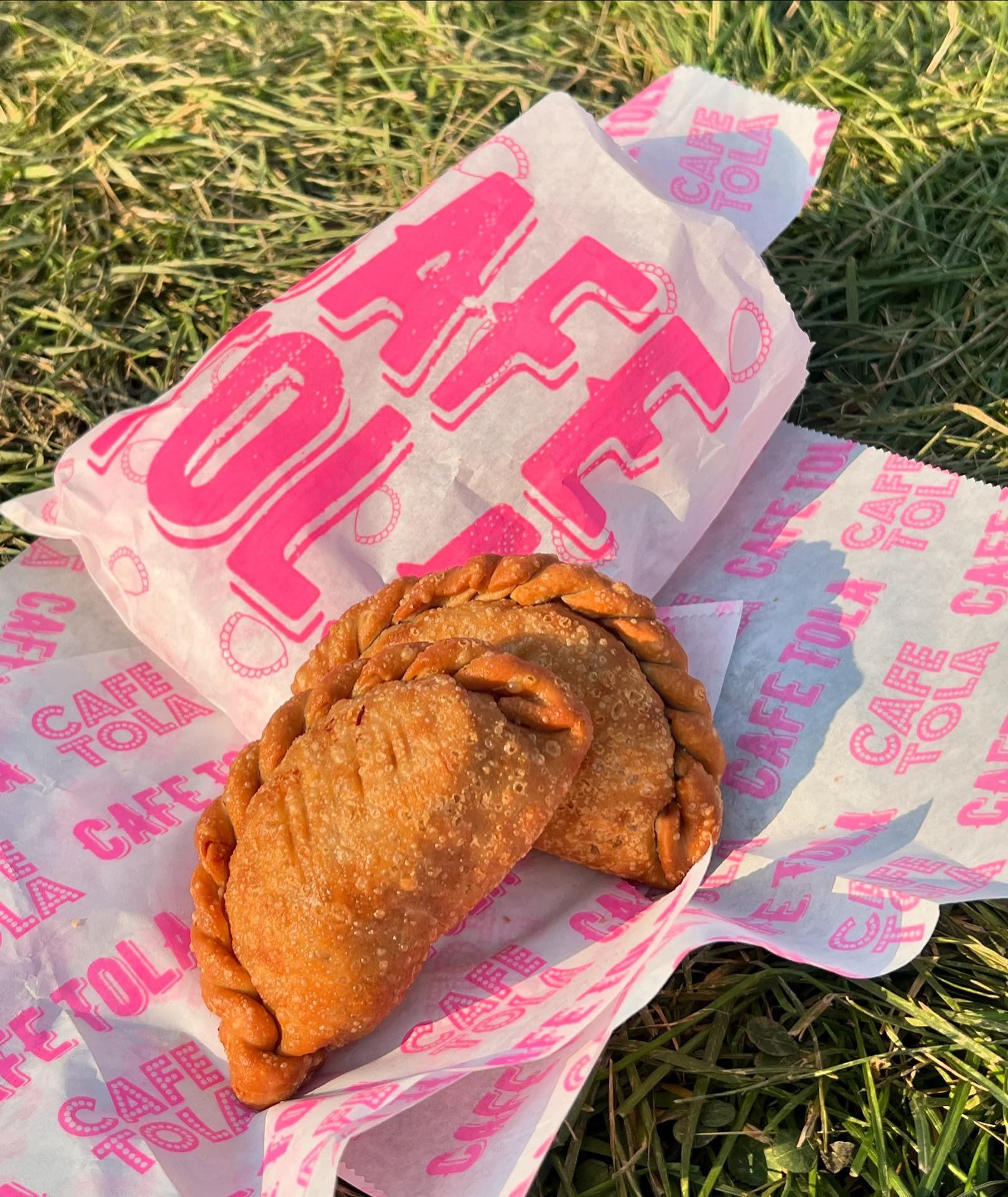 Crispy empanadas from a vibrant café