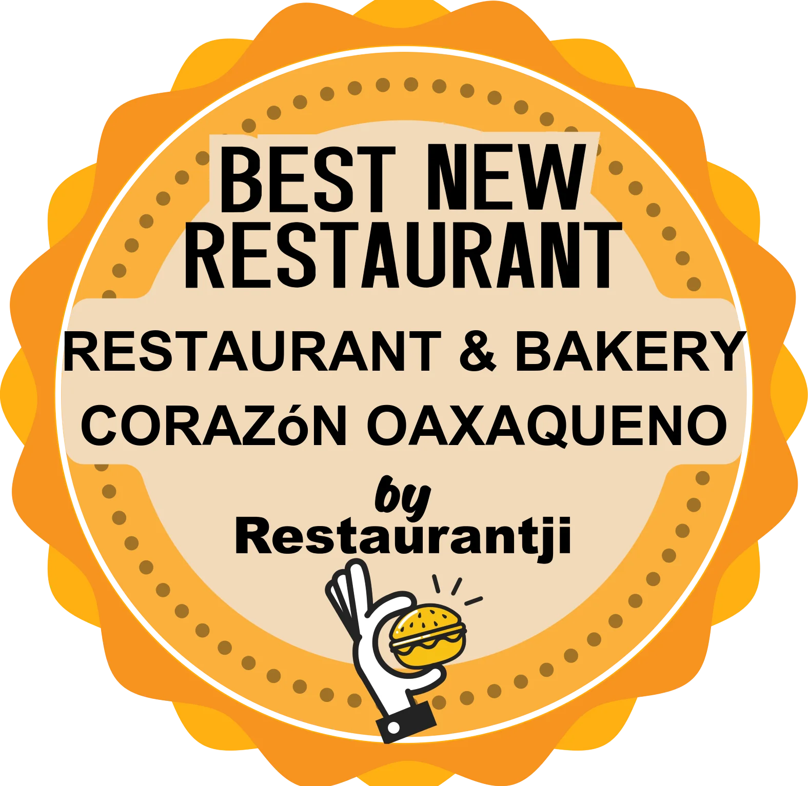 Award badge for Best New Restaurant Corazón Oaxaqueño