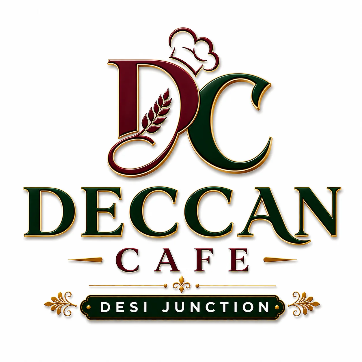 A stylized graphic featuring an iconic architectural structure in the background with vibrant, colorful text that says 'Desi Junction' in various fonts.