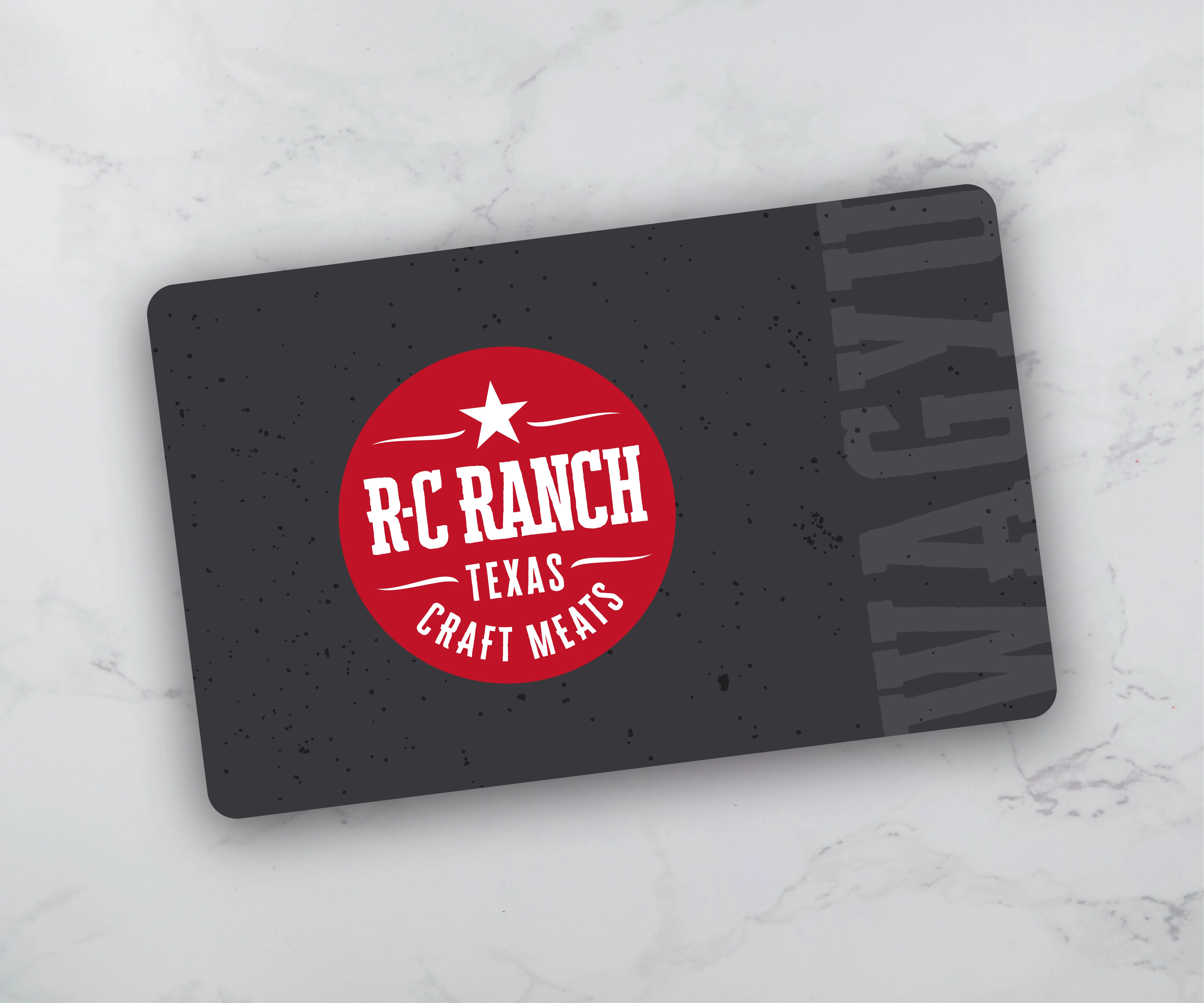 Gift card design featuring a festive background and elegant typography.