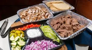 Mediterranean shawarma platter with assorted toppings