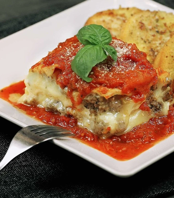 Classic Italian lasagna with rich meat sauce and cheese