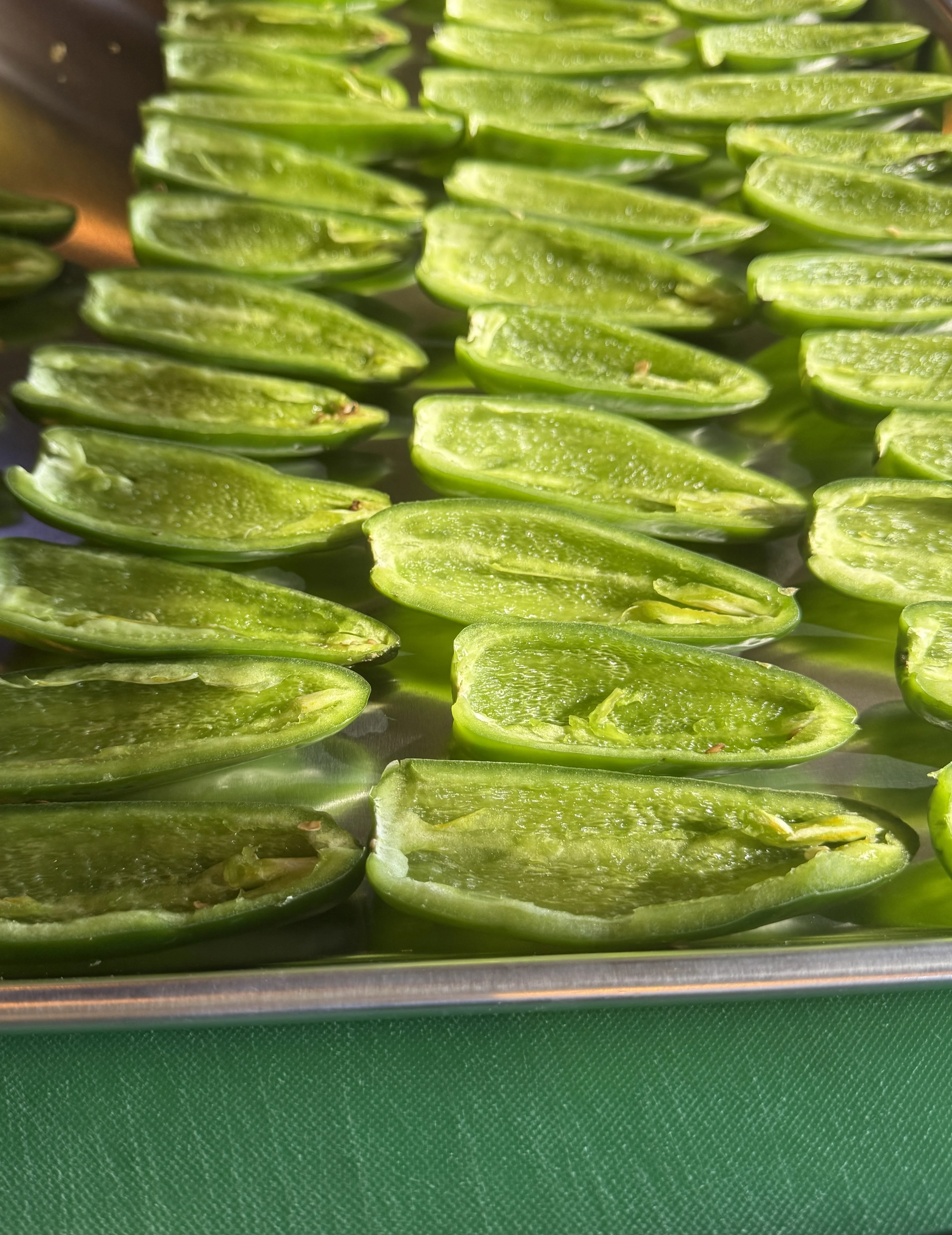 Delicious jalapeno dish garnished with fresh herbs and spices.