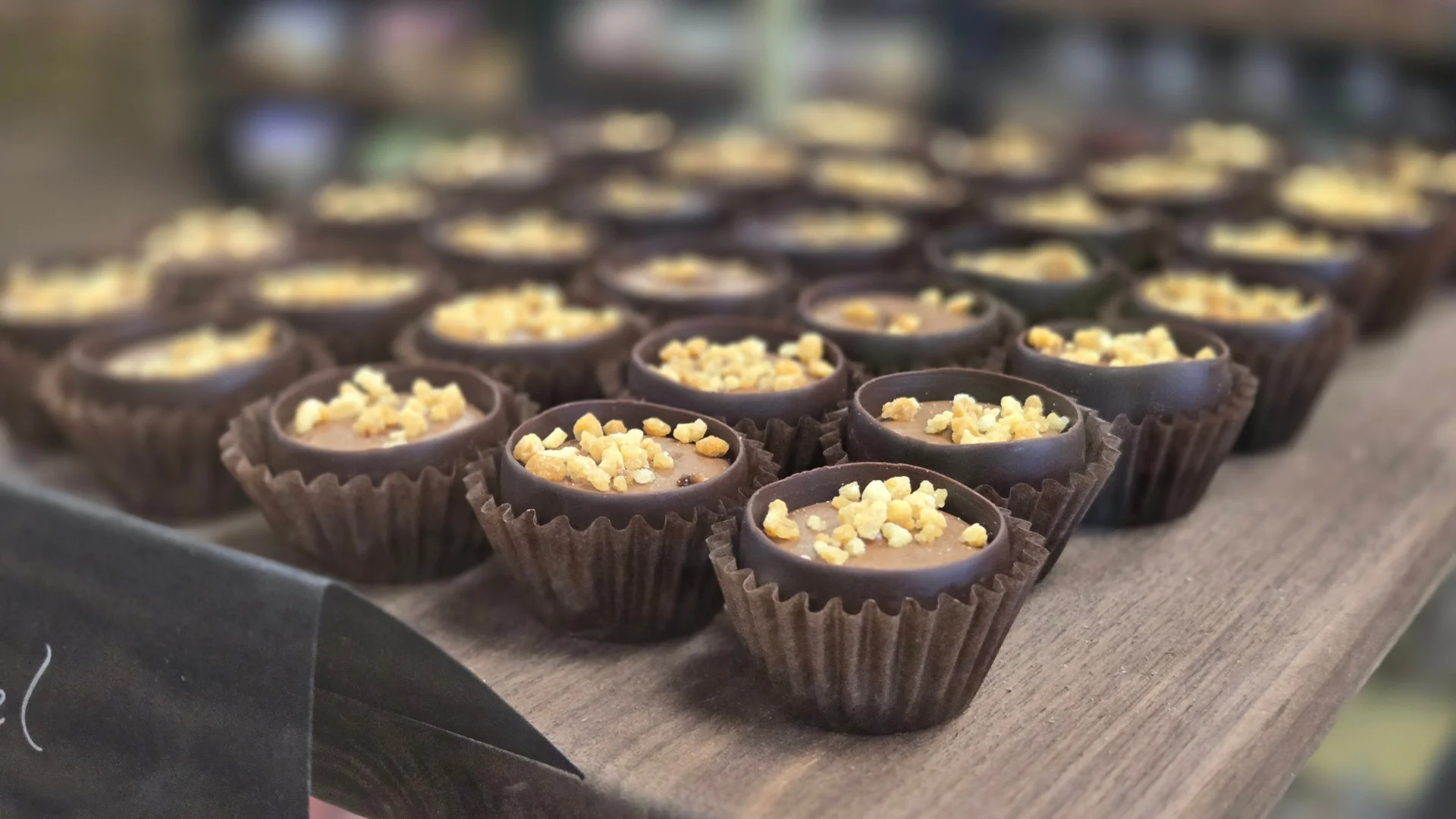 Decadent chocolate cups with crunchy topping
