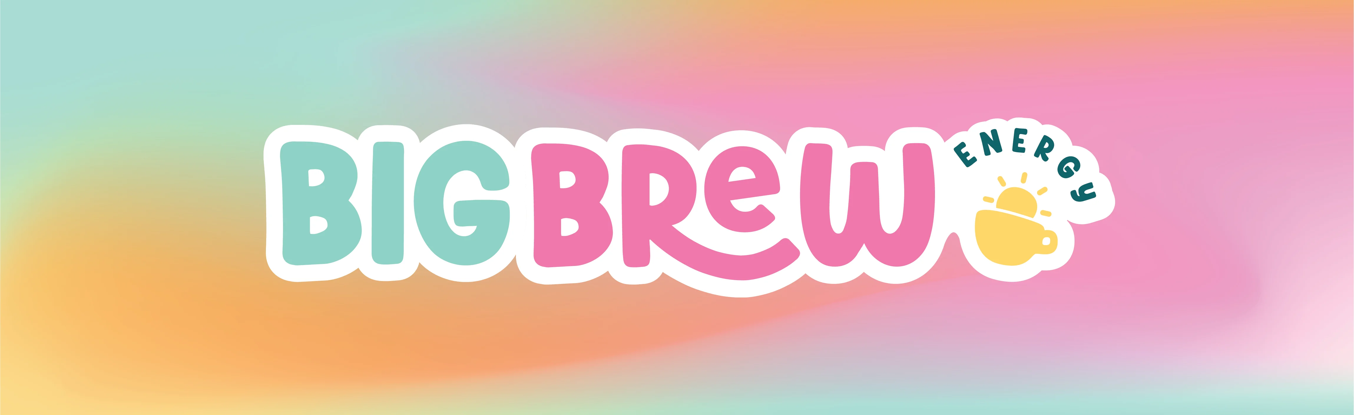 Colorful logo for Big Brew Energy coffee brand