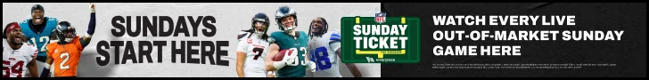 NFL Sunday Ticket promotional banner for out-of-market games