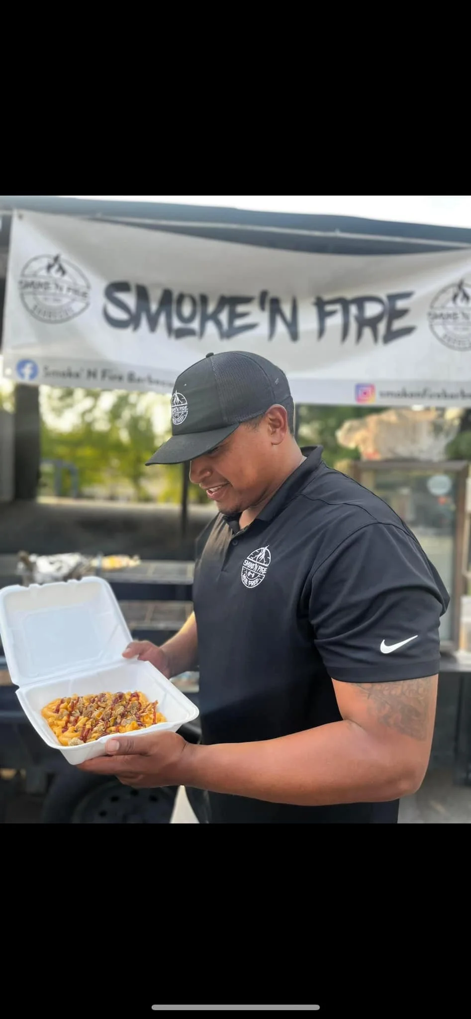 Delicious loaded nachos from a food truck