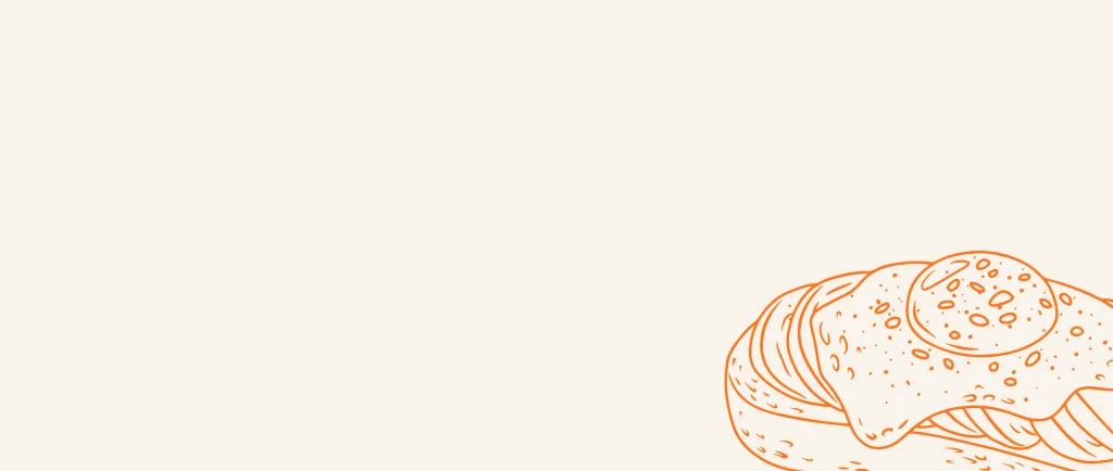 Illustration of a delicious pastry with icing on a light background.