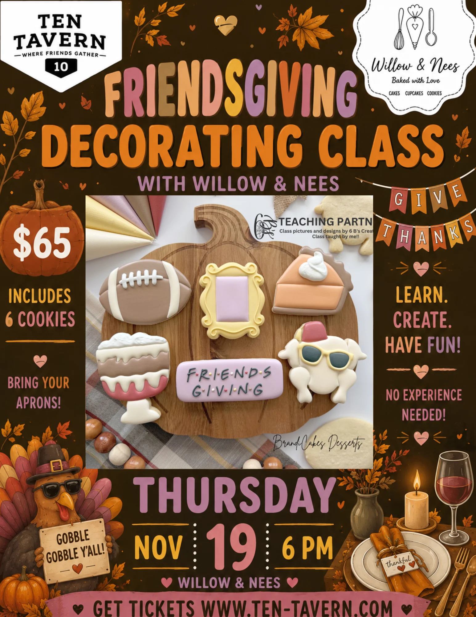 Cookie decorating class with themed cookies for Summerween