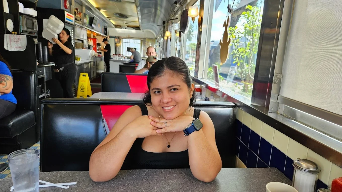  Guest enjoying a meal inside Jack's Hollywood Diner in Hollywood, FL.