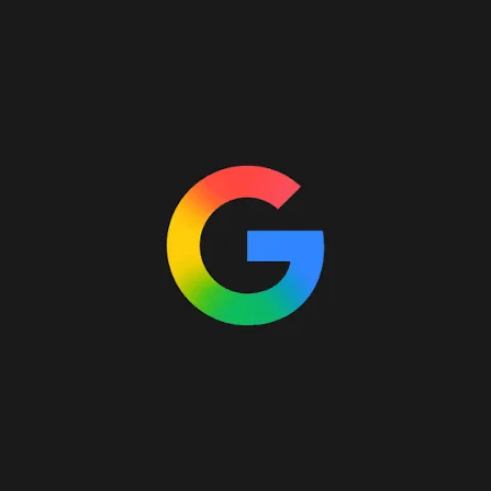 Colorful Google logo on a dark background