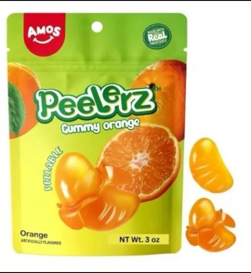 AMOS Peelerz Peelers Gummy Orange Peelable Fruit Candy Tiktok TRENDY 3oz!!