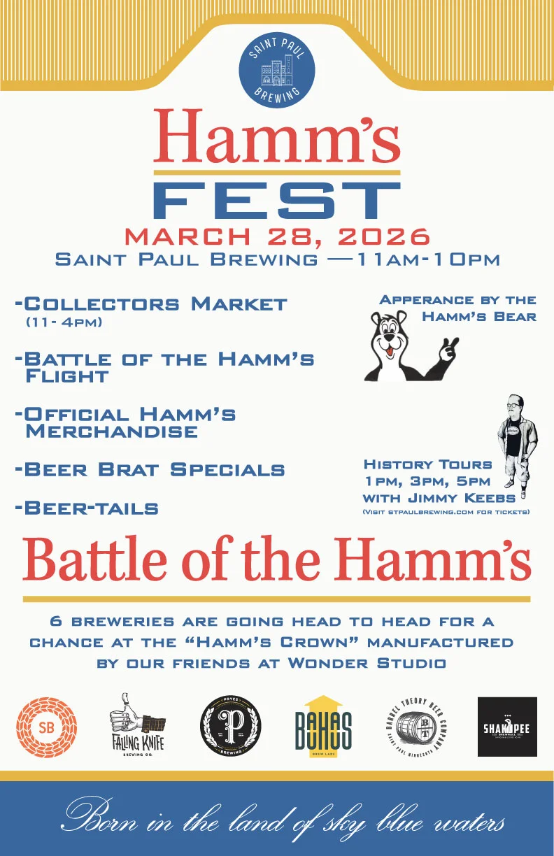 Colorful festival poster for Hamms Fest featuring food and entertainment.