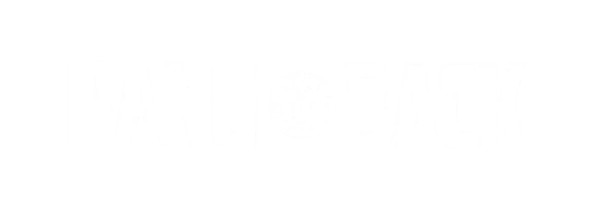 A logo for a bar and grill featuring bold lettering and a sun-like emblem.