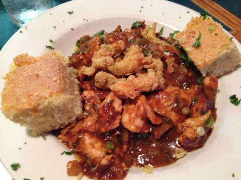 Southern chicken and sausage gumbo with cornbread