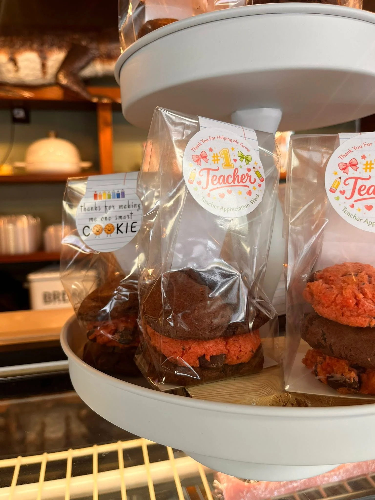 Colorful cookies in packaging for Teacher Appreciation Week