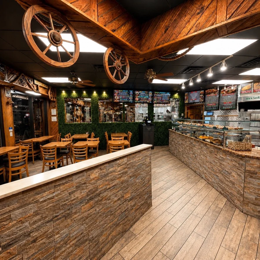 San Remo dining room and front counter in Ridgewood