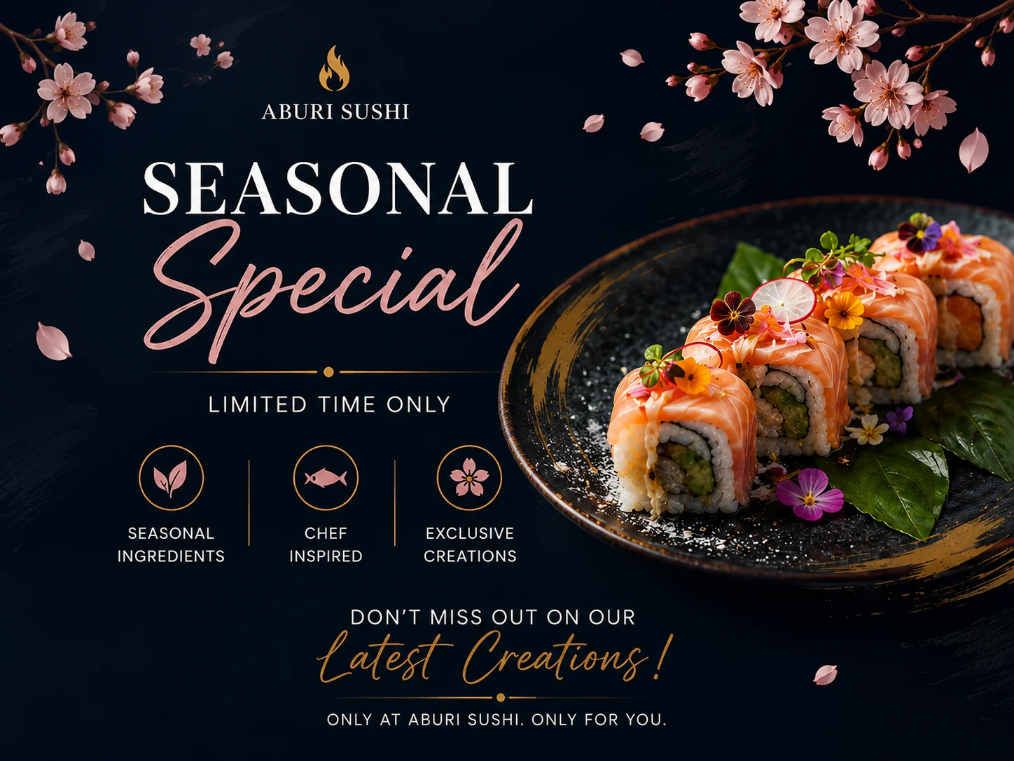 Assorted Japanese sushi platter with fresh seafood