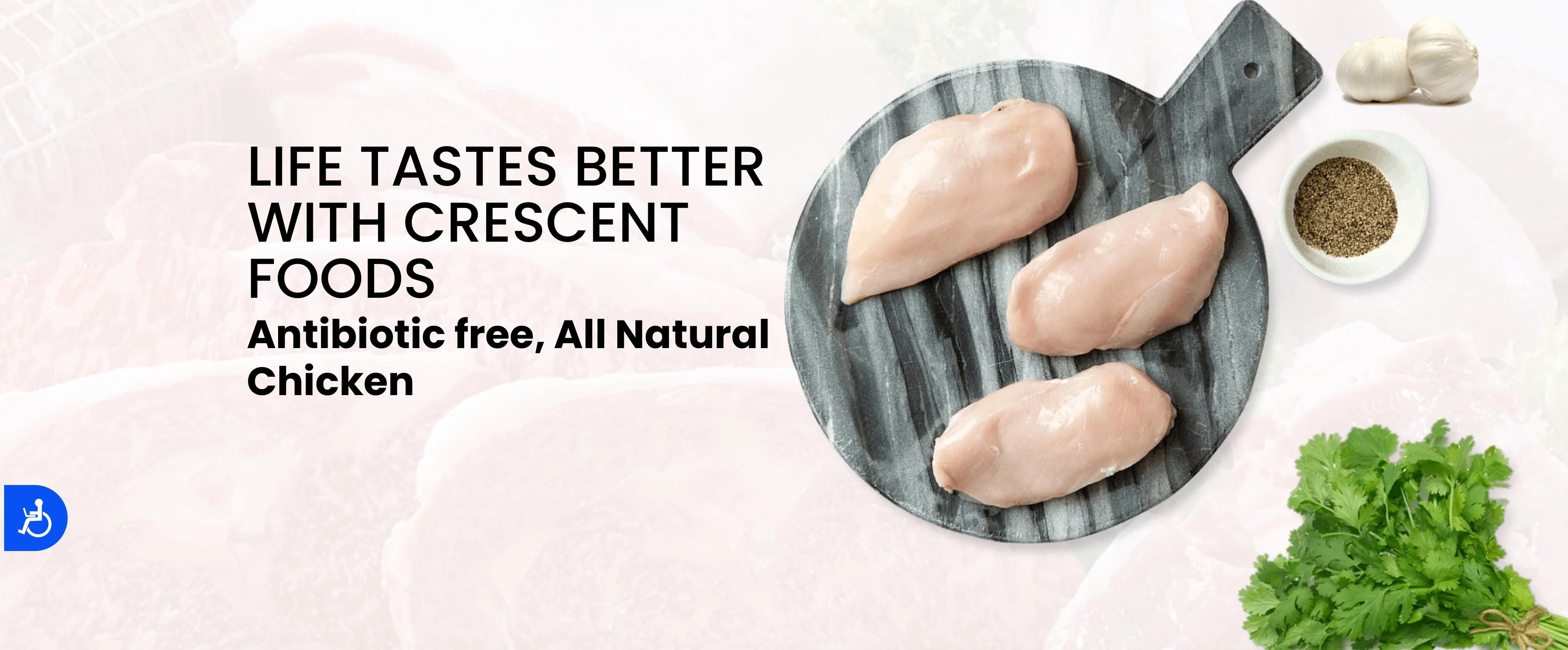 Fresh all-natural chicken breasts on a cutting board