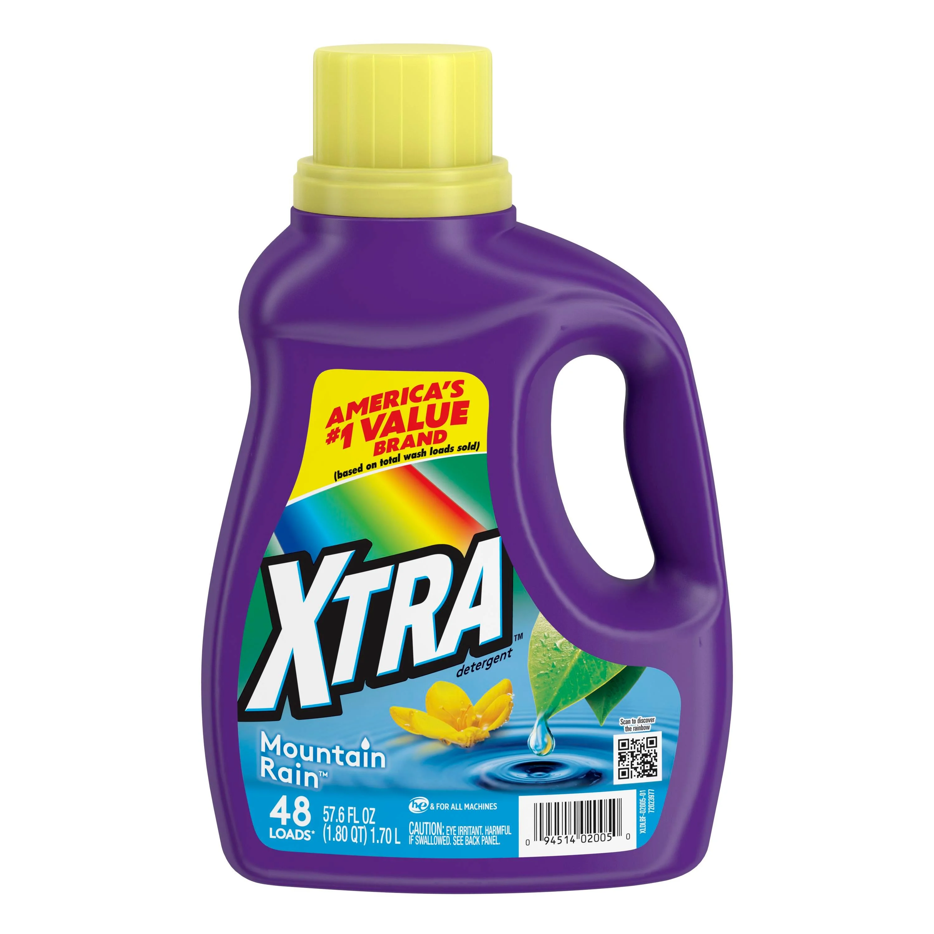 XTRA Mountain Rain, 48 Loads Liquid Laundry Detergent, 57.6 Fl oz