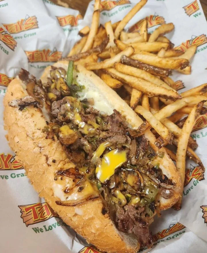 Grass-fed cheesesteak