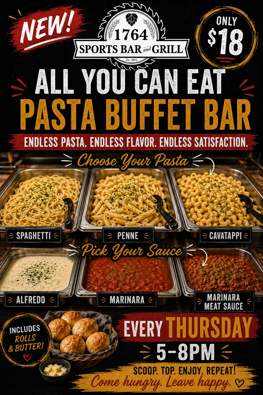 Promotional flyer for David Cron featuring restaurant details and offerings.