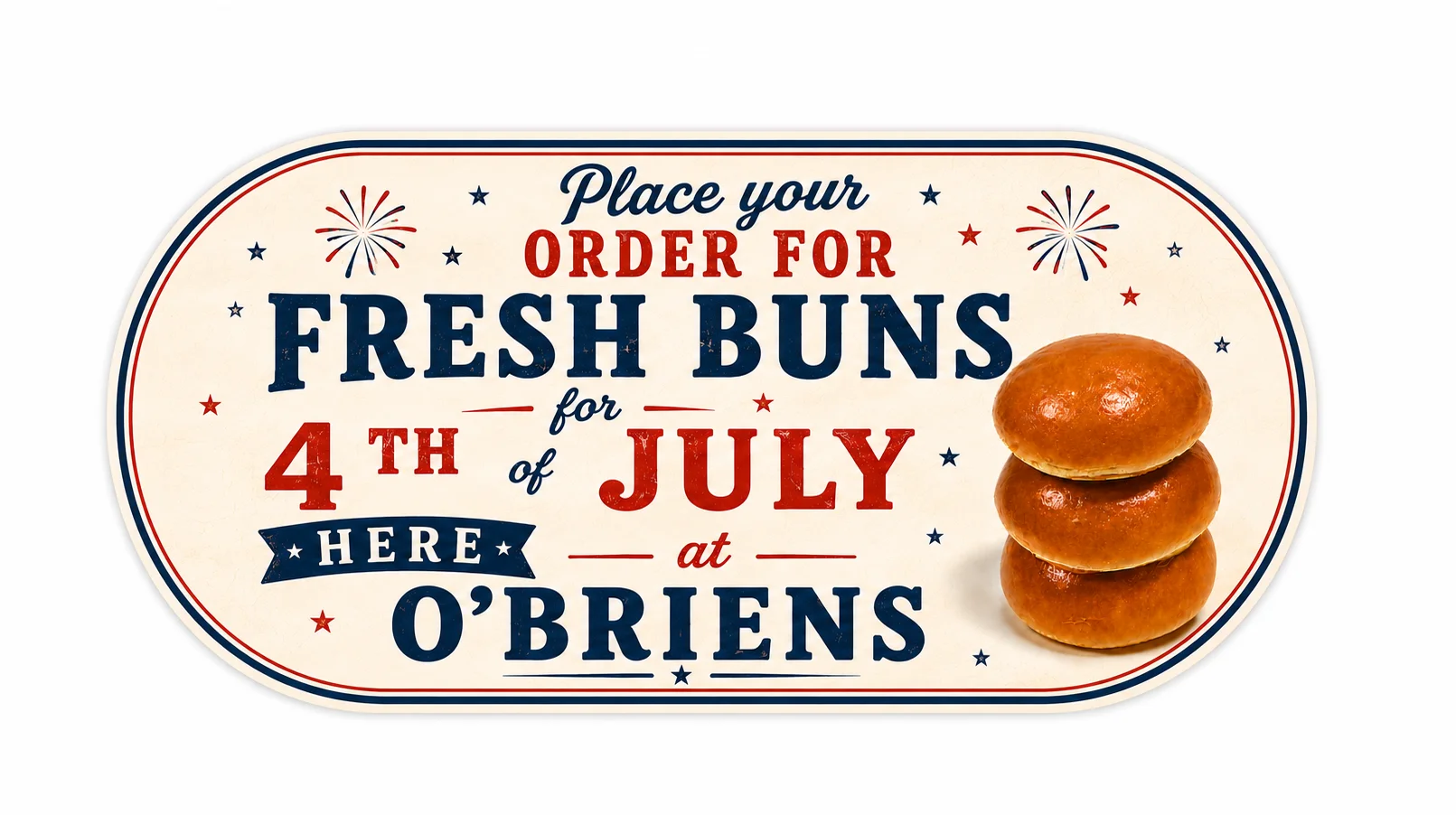 Freshly baked buns for July 4th celebration