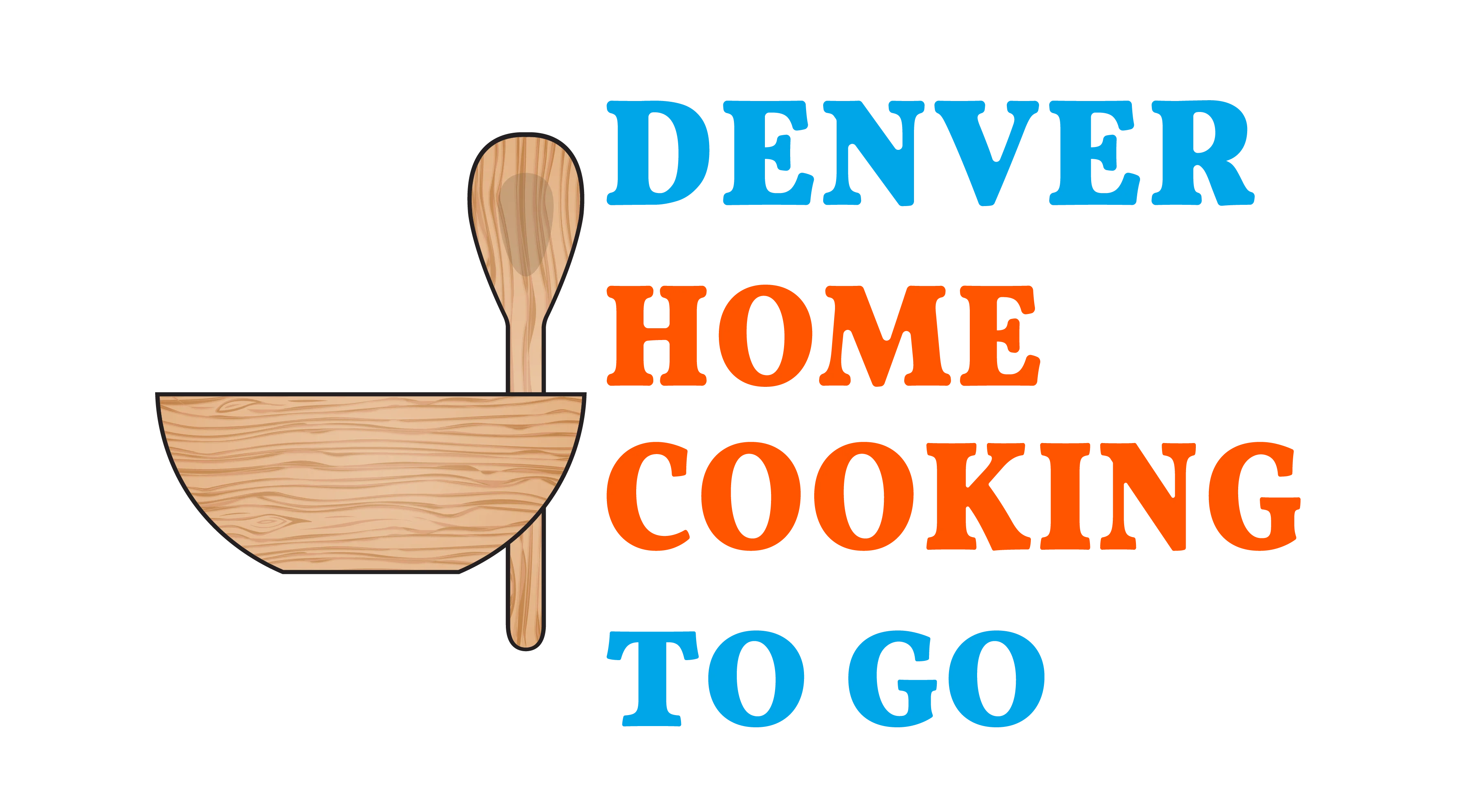 Logo for Denver Home Cooking To Go with wooden bowl and spoon