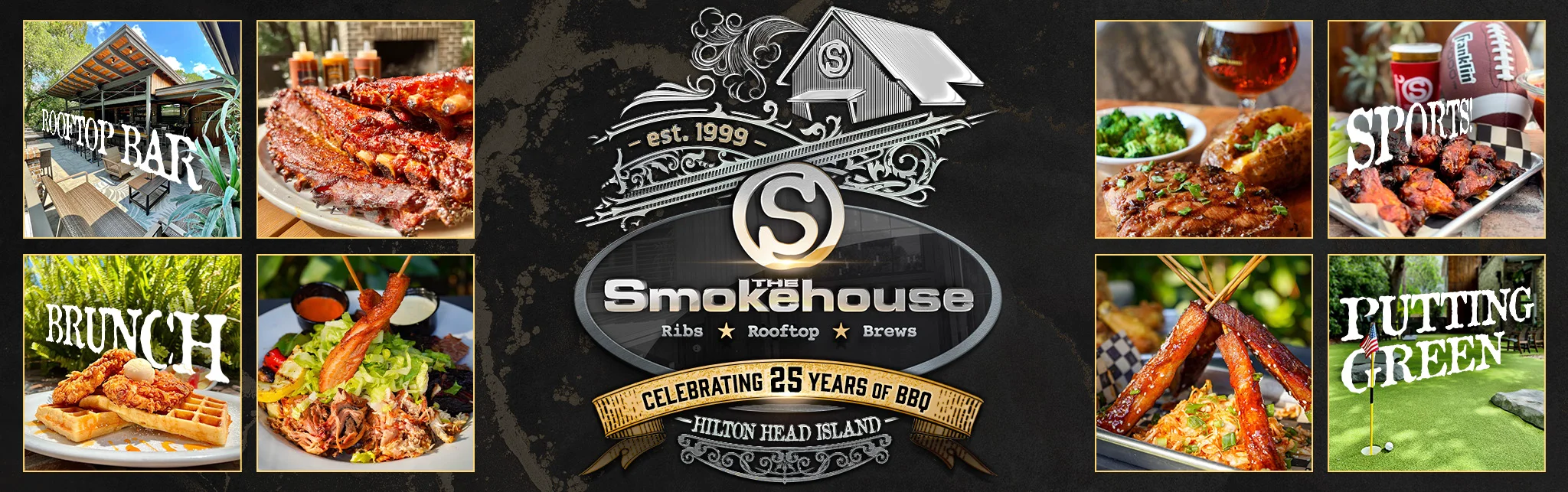 Vibrant BBQ restaurant showcasing rooftop bar and diverse dining experiences
