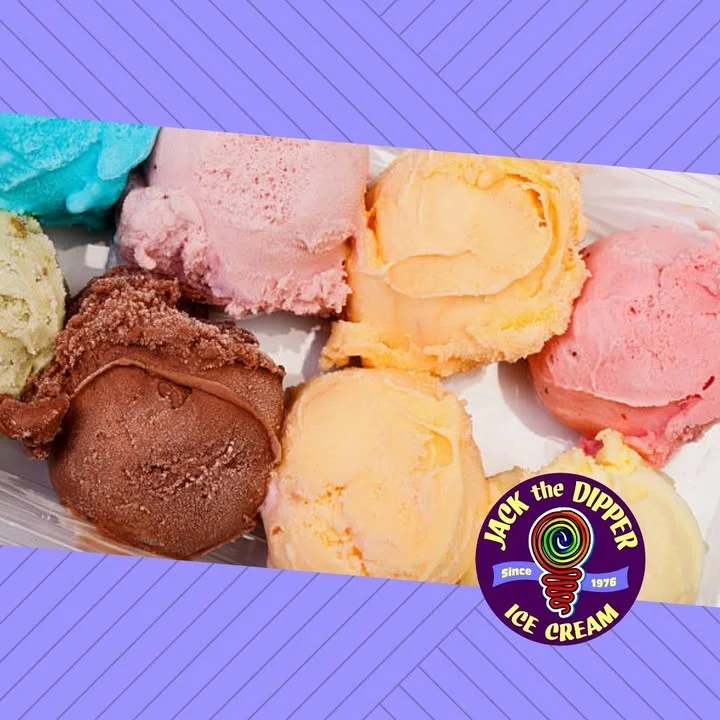 Colorful assortment of ice cream scoops in a dish
