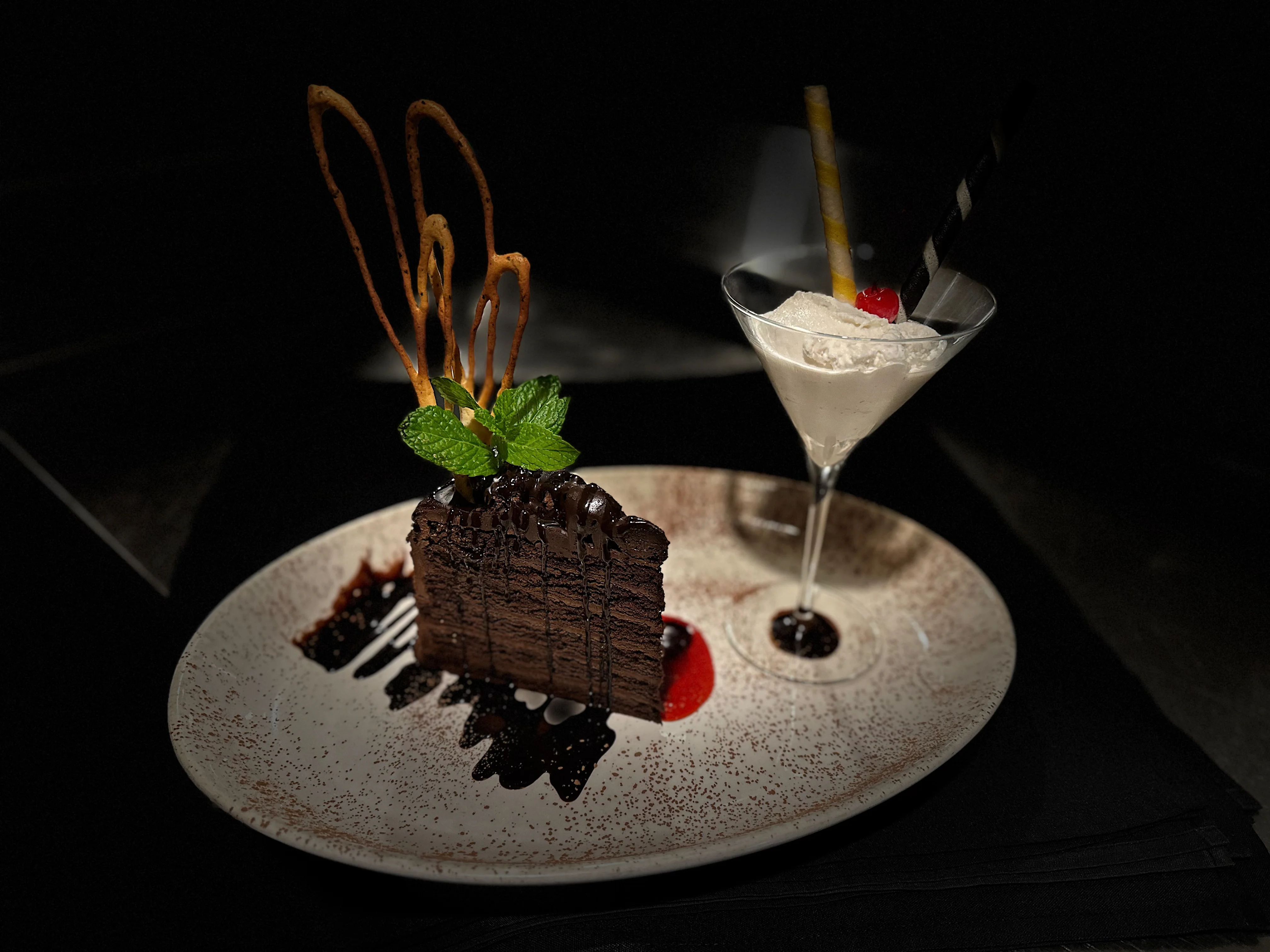 Chocolate Tower Cake at Irina's Steak & Seafood
