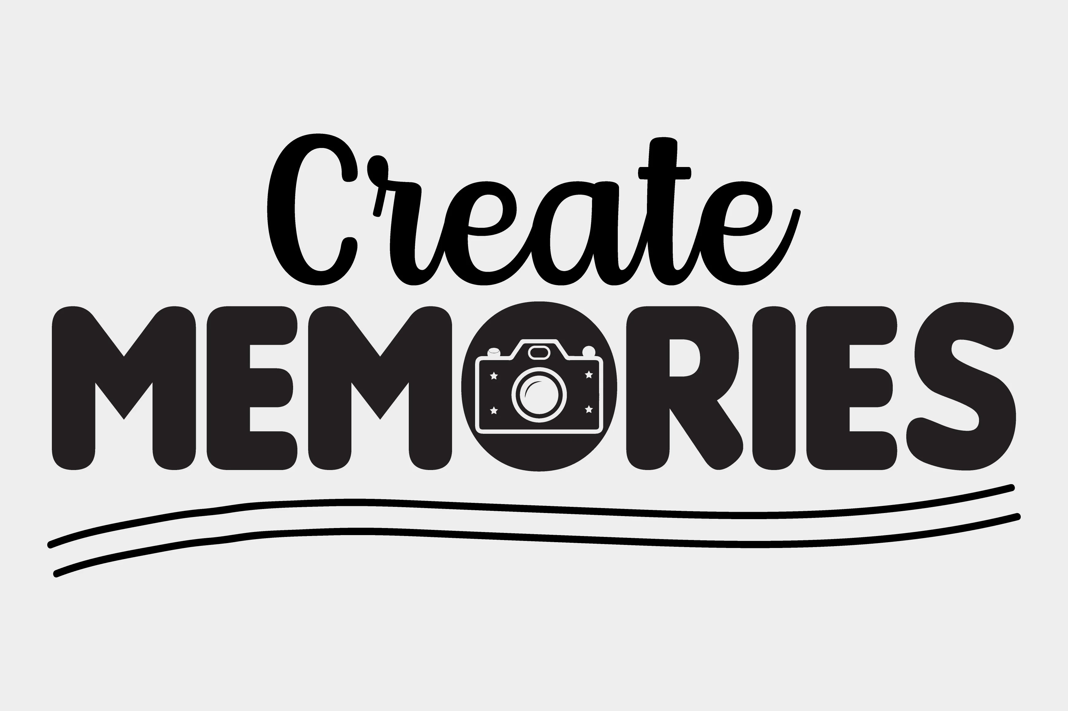 Create memories graphic with camera illustration
