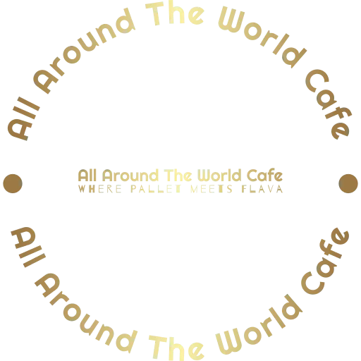 Logo of All Around The World Cafe with tagline