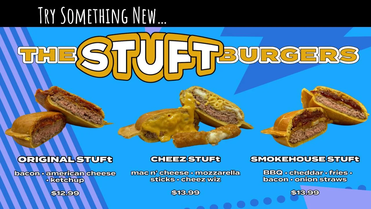 Unique stuffed burgers featuring creative fillings